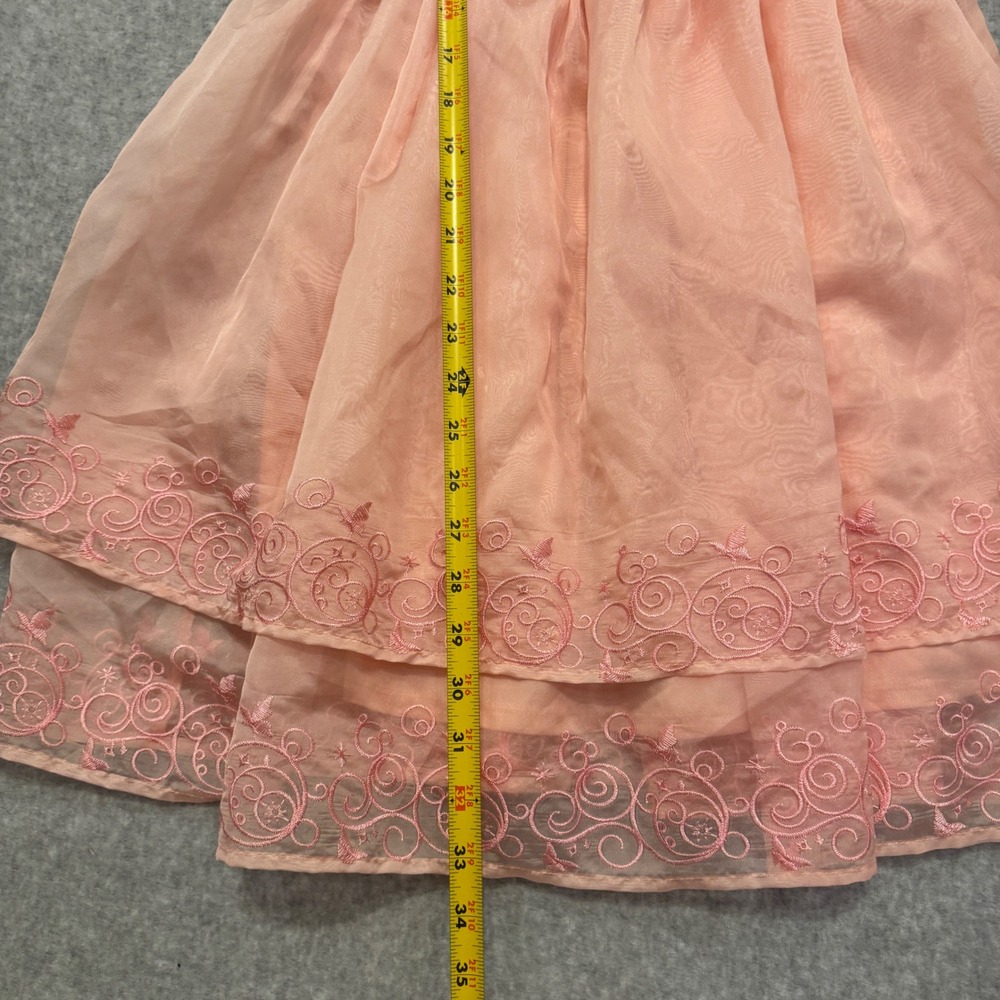 Wicked Glinda Peach Pink Embroidered Dress Adult SM Cosplay Halloween Costume - Picture 5 of 12